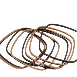 Square Bangles 8 pcs Mix colors Gold Copper and Gun