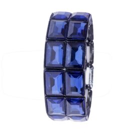 Vintage Rhinestone Stretch Bracelet Royal Blue