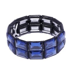 Vintage Rhinestone Stretch Bracelet Royal Blue
