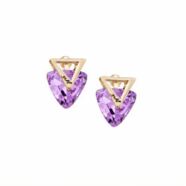 Upside Triangle Stud Earrings ( Lavender )