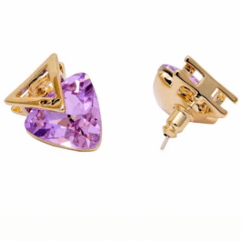 Upside Triangle Stud Earrings ( Lavender )