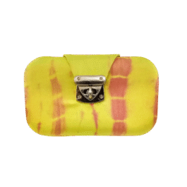 Boho Tie & Dye Evening Metal Clutch Orange & Yellow