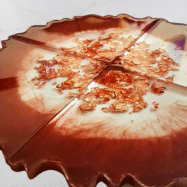 Agate inspired Resin Coaster Set with Gold Flakes – set of 4