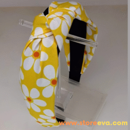 Yellow Daisy Floral Flower Headband for Women, Turban Headband, Women’s Accessory, Wide headband, Knot Headband, Hair band, Girls headband, Fashion headband