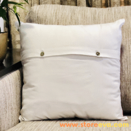 Cotton Cushion Cover With Foliage Print Dark Olive Green