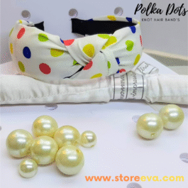Twisted Knot Polka Dot Headbands for Women ( White )