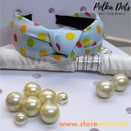 Twisted Knot Polka Dot Headbands for Women ( Blue )