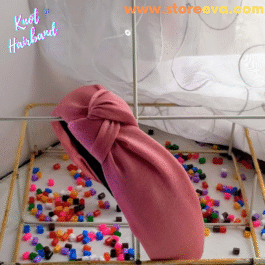 Solid colour fabric knotted headband, stylish fashion hairband, Headbands for women Peach Pink