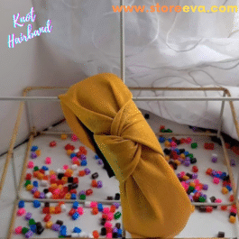 Solid colour fabric knotted headband, stylish fashion hairband, Headbands for women Mustard