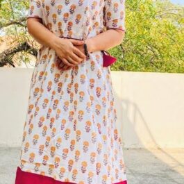 Small Jaipuri traditional butti printed Short Dress