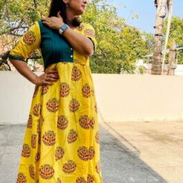Breezy Summer calf length Yellow Dress