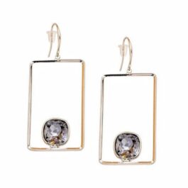 Silver Rectangular Dangle Earrings