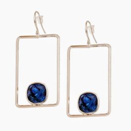 Silver Rectangular Dangle Earrings