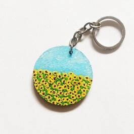 Handpainted keychain ( Valley of Flowers )