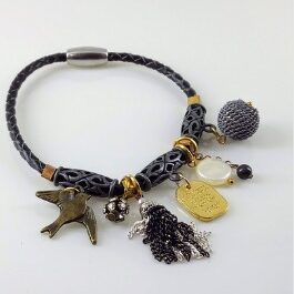 Braided Vegan Leather Charm Bacelet