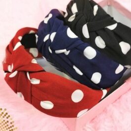 Polka Dot Hairband Set of 3 Dark Colour Set