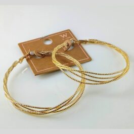 Gold Tone Large Twisted Hoop Earrings