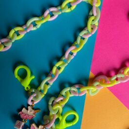 Monogram Mask Chain With Unicorn For Girls