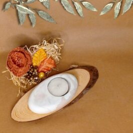 Concrete Tea Light Holder White Tones