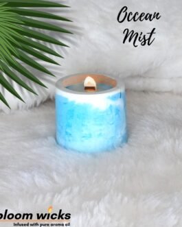 Soy Candle in Cement Pot with Wooden Wick Ocean Mist