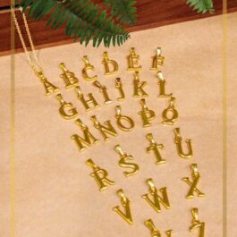 Initial Necklace, Letter Charm Necklace Gold Tone