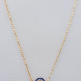 Evil Eye Asymmetric Necklace With Crystals Blue
