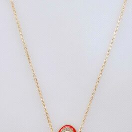 Evil Eye Asymetrix Necklace With Crystals Red