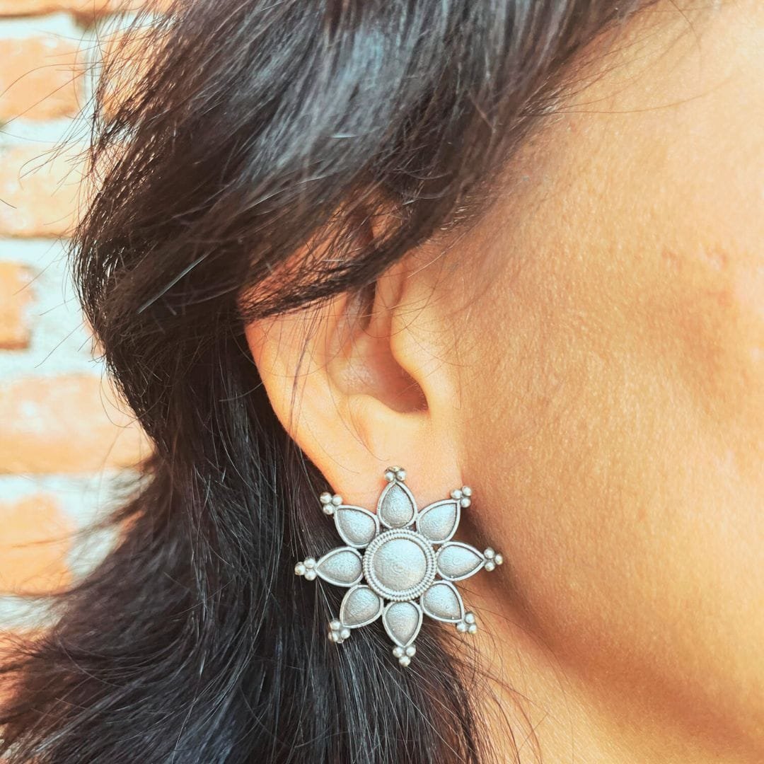 Kusum - Floral Stud Earrings - Image 2