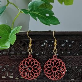 Round Mandala Earrings – Pink