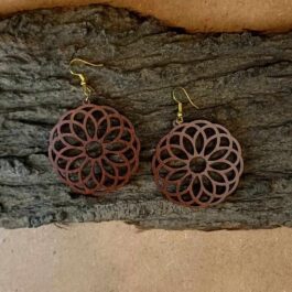 Wooden Earrings – Mandala flower