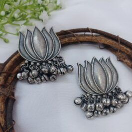 Lotus Ghooghri Studs: Indo-Western Style