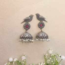 Pakhi – Bird Jhumka Earrings with Pearls