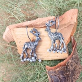 Silver Tone Antelope Earrings