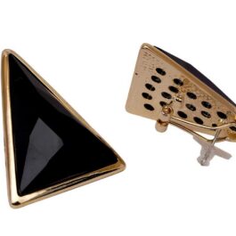 Black Triangle Stud Earrings