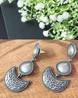 Chand Dangle Earrings – Oxidised Silver