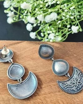 Chand Dangle Earrings – Oxidised Silver