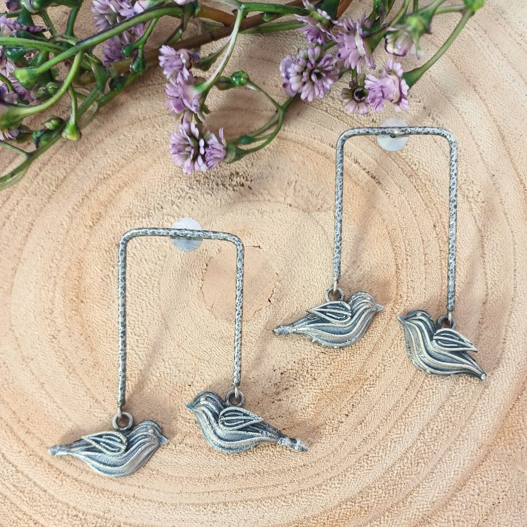 Kiara - Silver Sparrow Drop Earrings