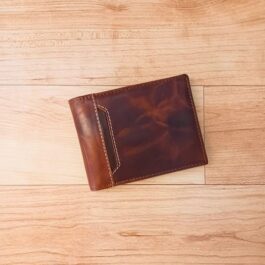 Oil Pull Dark Tan Leather Wallet