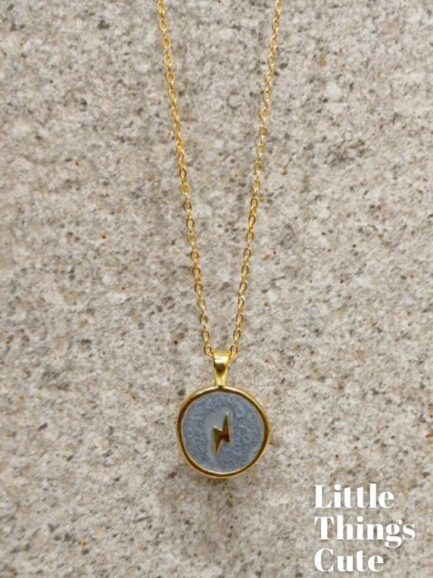 Thunder Enamelled Round Pendant Charm