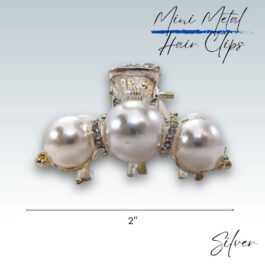 Metal Claw Pins with Pearl – Silver