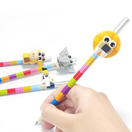 Lego Style Brick Pencil Set - Lion - Image 2