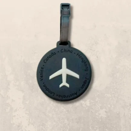 Silicone Airplane Travel Tag - Black