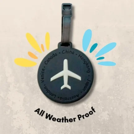 Silicone Airplane Travel Tag - Black - Image 6