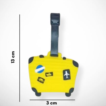Luggage Tag - Cute Suitcase Design - Yellow - Image 2