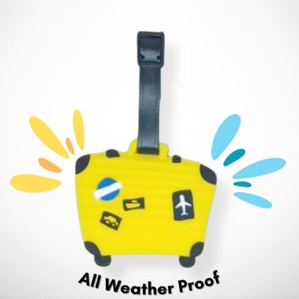 Luggage Tag - Cute Suitcase Design - Yellow - Image 3