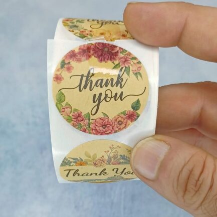 Thank You Stickers - 500 Round Floral