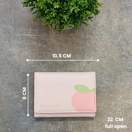 Vegan Leather 3-Fold Wallet – Honey Peach - Image 2