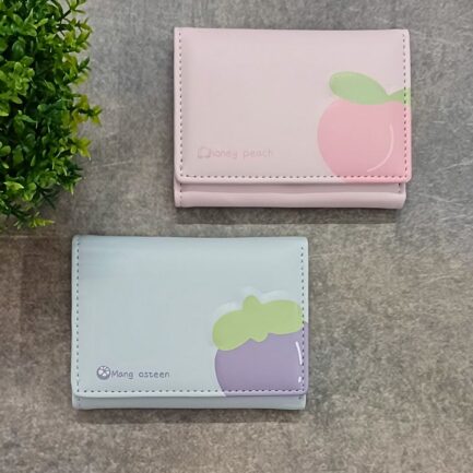 Vegan Leather 3-Fold Wallet – Mangosteen Design - Image 4