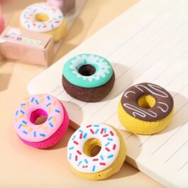 Cute Mini Donut Erasers – Set of 4