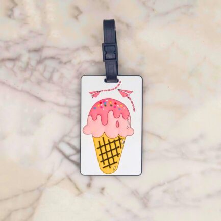 Icecream Cone Luggage Tag-Dark pink